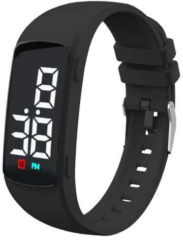 Orologio con 8 allarmi silenziosi e vibranti, impermeabile, promemoria medico, con timer e 8 sveglie giornaliere (nero)