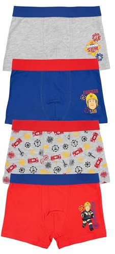 Feuerwehrmann Sam Boxershorts für Jungen - Kinder Unterwäsche Unterhose Boxer (4er Pack) (DE/NL/SE/PL, Numerisch, 110, 116, Regular, Mehrfarbig)