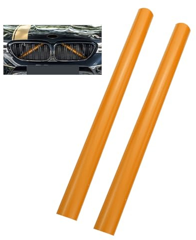 KUNIO 2PCS Frontgrill Streifen Passt für BMW Streifen für Kühlergrill F30 F31 F32 F33 F34 F35 F36 F20 F21 F22 F23 F24 F44 F40 G29 Frontgrill Einsatz Streifen Kühlergrill Zierleiste Zubehör Orange