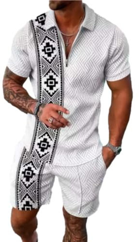 Sportanzug Urban Herren Sport Hose Herren T-Shirts Für Herren Set Sommer Set Herren Leinenhemd Herren Tshirt Set Trend Mode Herren A-01 L