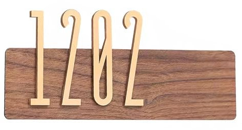 3D Wood Door Number Plaque Rustic Address Plaque Sign Personalised House Number Plate Road Name Sign Self-Adhesive Garden Wall Room Number Sign Custom Office Room No. Plate for Home Dorm Villa Hotel