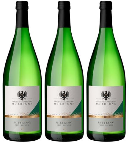 Heilbronner Staufenberg Riesling feinfruchtig Weißwein Riesling Deutschland inkl. FeinWert E-Book (3 x 1l)