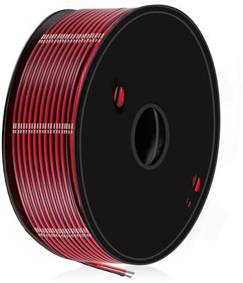Cavo Elettrico da 1,31 mm² - XINWANG Cavo Elettrico 16 Gauge in Alluminio Rivestito di Rame (15 metri Nero/Rosso) - Alta Conduttività, Isolato in PVC, 300V/600V, Ideale per Progetti Domestici e DIY