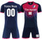 Ensemble Foot Personnalisé Maillot de Foot Enfants Homme Maillot Football Personnalisable Vêtements de Football avec Votre Numéro de Logo de Nom d'Équipe