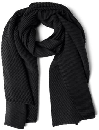 STREET ONE Damen A572659 Langer Plissée Schal,Schwarz,A