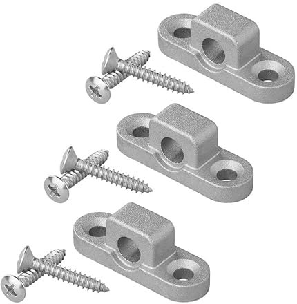 Set: 3-6 Metall Vorzelt-Ösen Wandösen senkrecht oder waagerecht für Wohnwagen Wohnmobil Zelt-Öse Camping inklusive Schrauben (3 Stück waagerecht)
