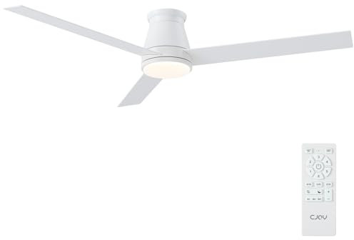 CJOY Ventilatore da Soffitto con Luce, 152 cm Ventilatore da Soffitto con Luce e Telecomando, Slenzioso Sleep Modalità, 6 Velocità, Memoria 3 CCT, Regolabile, Reversibile, Timer per Camera da Letto