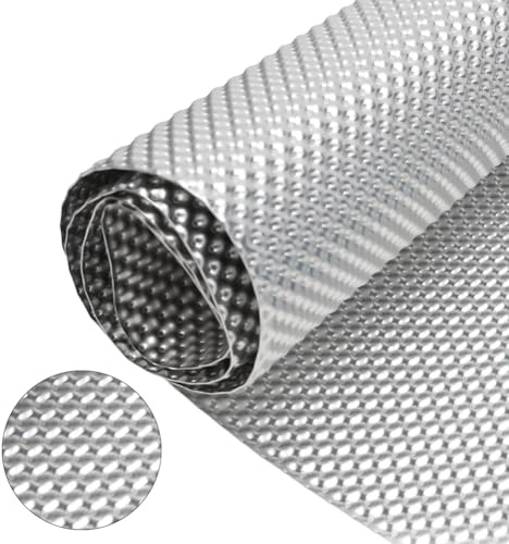 LOMUG Plaque de protection thermique en aluminium embossé, 100 cm x 40 cm, Plaque de protection thermique en aluminium pour véhicule, Kit de réparation de plaque de protection thermique aluminisée