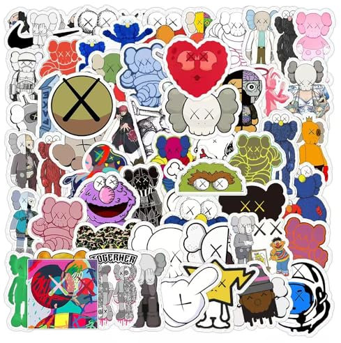 65 Teile/los Kaws Aufkleber Wasserdichte Vinyl Anime Aufkleber Aufkleber für Laptop Wasserflasche Gitarre Reise Geschenk für Kinder Teens Erwachsene Mädchen Jungen