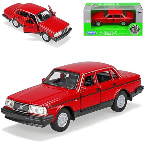 Welly Volvo 240 GL Limousine Rot 1974-1993 ca 1/43 1/36-1/46 Modell Auto mit individiuellem Wunschkennzeichen