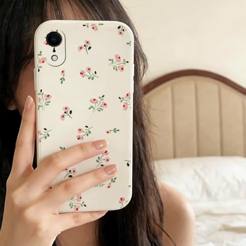 QIODAYI Compatible avec iPhone XR | Coque TPU et Silicone aux Petites Fleurs Aromatiques