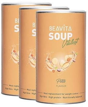 BEAVITA Diät Suppe Kartoffel (3x 540g Dose) für 9 Suppen zum Abnehmen*, nährstoffreicher Mahlzeitenersatz Shake, Kalorien sparen & Gewicht reduzieren mit einer leckeren Instant Suppe