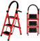 OHMG Escabeau en Acier 3 Marches Tabouret Marche Pied Pliant Echelle avec Pieds Anti Dérapant Max 150kg,Échelle Pliable avec Marches et Pieds Antidérapants,Charge 150 kg