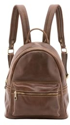 Viola Castellani Damen Rucksack Echtem Leder, Italian Umhängetasche Tasche Damen 23x29x13cm NAN-4460 Dunkelbraunrot