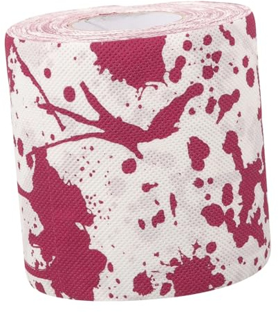 BESTYASH 4 Rollen Blutrote Toilettenpapierrolle Halloween Dekoration mit Blutigen Handabdruck Muster Weiches Hautfreundliches Wc Papier für Badezimmer Kreative Party Deko und Geschenkidee