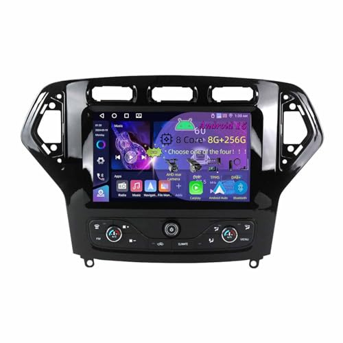 BOJONTN 9 Zoll Doppel Din Android 15 Autoradio,für Ford Mondeo MK4 2007-2014,mit CarPlay Rückfahrkamera Lenkradsteuerung Bluetooth GPS Navigation FM Digitalradio WiFi(C2 3+32G)