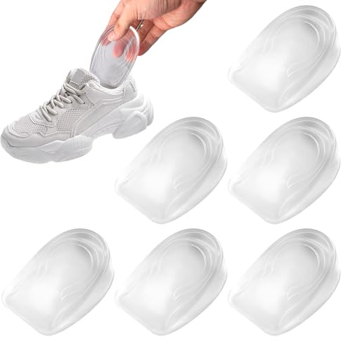 Lot de 3 paires de semelles orthopédiques talonnières en silicone, 2 cm Semelles surélevées pour homme femme, talonnière pour bouchon calcanéen, semelle intérieure pour talonite semelles gel, hausse