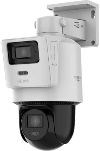 HiLook by HIKVISION Überwachungskamera aussen 4MP Smart Hybrid Light, LAN/PoE kabelgebunden, Outdoor Kamera Überwachung, Bewegungsmelder, Nachtsicht, SD-Karten-Slot | Dual-Kamera
