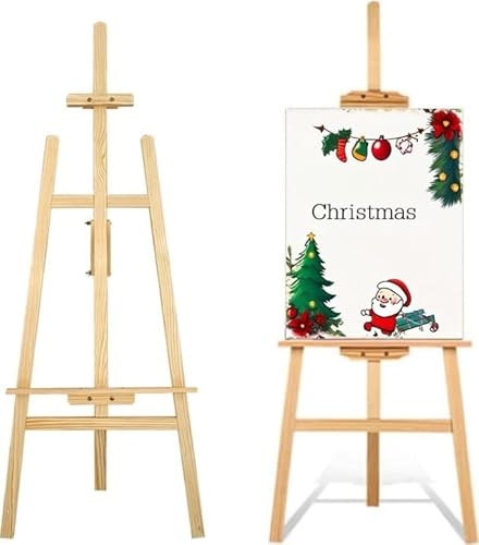JF HOME BLISS 4PACK 59 Wooden Easel Stand for Wedding, Art, and Display - Adjustable Height Easel for Painting, Posters, Wedding Signs, and Table Plans