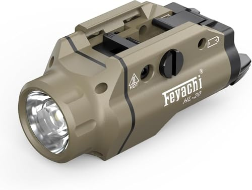 Feyachi HL-20 Pistolenlicht 1500 Lumen Upgrade LED Waffenlicht Compact Rail Mounted Handfeuerwaffe Taktische Taschenlampe Schiene Ortung Schlüssel für Picatinny (Khaki)