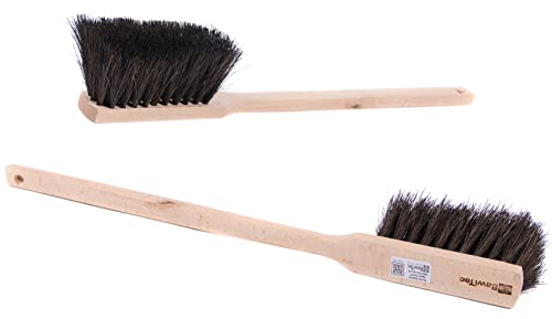 BawiTec Echt-Arengabesen,Langstiel-Handfeger,1 Stück,Länge 60cm,nass- und öl-beständig,Naturfaser-Borsten mittelhart,für den Aussenbereich,Handbesen,Sicherheitshandfeger mit Holzgriff lang