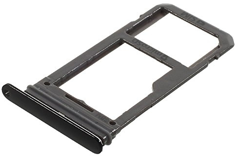 jbTec SIM-Tray/SD-Card kompatibel mit Samsung Galaxy S8 / S8+ Plus - Kartenhalter Single Slot Schlitten, Farbe:Schwarz