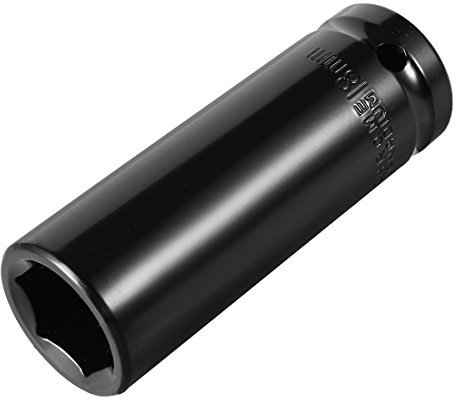 Sourcingmap 1/2 Drive by 18mm Deep Impact Socket, Heat-Treated CR-V Steel, 6-Point, Metric Sizes