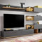 Paris Prix Meuble TV Design Silk 240cm Gris & Naturel