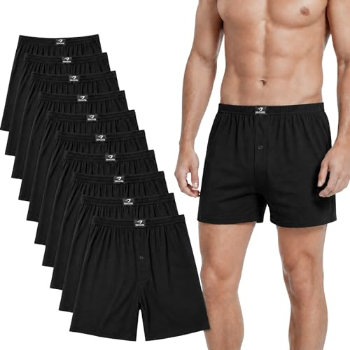 SGS 6-10 Pack Unterhosen Mann Herren Unterhosen Boxershorts Men (6/L, 6.stück - Schwarz)