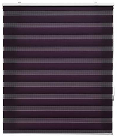 Blindecor | Rollo für Nacht und Tag nach Maß, doppellagig, violett, 110 x 250 cm (Breite x Höhe), Stoffgröße 107 x 245 cm, Jalousien für Fenster