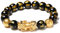 Yunobi Feng Shui Amulett-Armband, schwarzer Obsidian, Reichtumsarmband mit goldenem Glücks- und Glücksamulett-Armband (12 mm), Stein