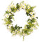 P Prettyia Artificial Daisy Wreath Silk Flower Wreath Front Door Wedding Floral Wreath Welcome Door Wreath for Wedding Farmhouse Wall Window Home Outdoor Decor, White