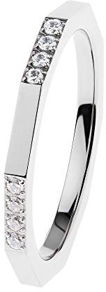 Ernstes Design Ring R590 evia Edelstahl Zirkonia 2 mm Vorsteckring
