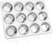 E-far Moule à muffins en acier inoxydable 12 moules à muffins en métal pour four, taille standard et facile à nettoyer, non toxique et passe au lave-vaisselle