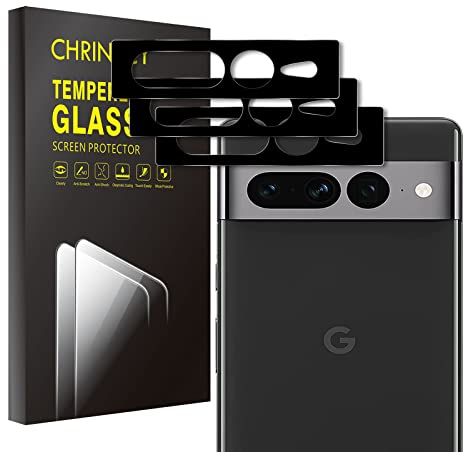 CHRINECY 3 Piezas Película de cámara para Google Pixel 7 Pro, 9H Dureza Cristal Vidrio Templado, Anti-Arañazos, Alta Definición, Cristal Templado Membrana