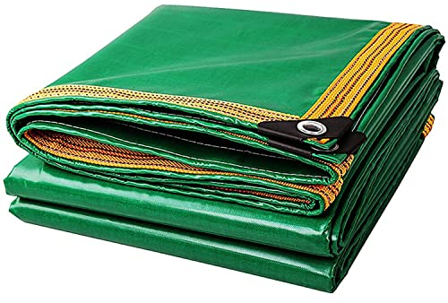OKUOKA Abdeckplane, wasserdicht, strapazierfähig, 350 g/m², 100% wasserdichte Plane, Mehrzweck-Abdeckung für Zwinger, Hühnerställe, Fischteiche, Heu, Holzhaufen, Dachanhänger, Gartenmöbe