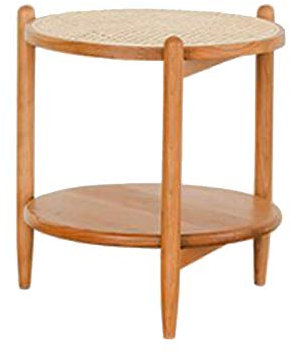 ShAzanz Tavoli e tavolini Tavolino in Rattan, Divano del Soggiorno Piccolo tavolino da caffè, Legno massello di ciliegio, 2 Strato di stoccaggio, 3 Colori(Rattan Knitting Surface)