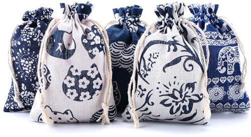 HERZWILD säckchen 25pcs Kleine Beutel mit Kordelzug baumwollsäckchen geschenksäckchen Jutebeutel für Hochzeit Party (C type)