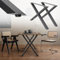 ECD Germany 2X Tischbeine X-Design X-Form, 60 x 72 cm, Anthrazit, pulverbeschichtete Stahl, Industriedesign, Metall Tischkufen Tischuntergestell Tischgestell Möbelfüße, für Esstisch Schreibtisch