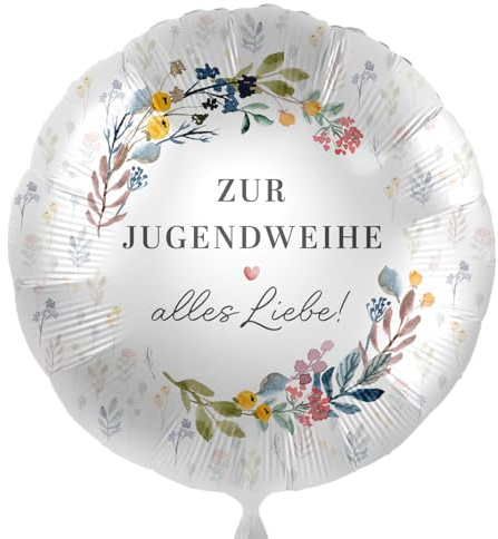Folienballon Zur Jugendweihe alles Liebe ! Blütenzweige, ca. 43 cm - 81163