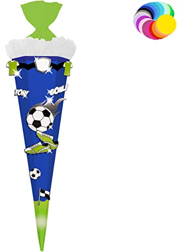 alles-meine.de GmbH Bastelset - Schultüte Farbe & Größe wählbar 70/85 / 100 cm - Fussball - Farbe frei wählbar - Bastelschultüte - Zuckertüte zum selber Basteln Bemalen Bek..