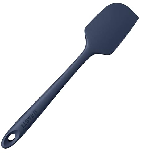 U-Taste Large Silicone Spatula: 250℃ Heat Resistant Non-Stick Flexible Seamless Scraper, Baking Cooking Silicon Kitchen Utensil with Nylon Core for Mixing Stirring Scraping (29cm, Midnight Blue)