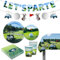 98Pcs Golf Party Supplies Set Includes 24 Large Plates, 24 Small Plates,24 Cups,24 Napkins, 1 Plastic Tablecloth and Banner, Perfect for the Match, Birthday Party Decorations, Golf Party Decorations