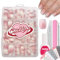 ChicNana False Nails Kit, 240Pcs Gradient Pink Press On Nails with Glue and Stickers, Acrylic Square Fake Nail 12 Sizes Stick On Nails Gift for Women Girls (03-Short Square, 240pcs)