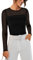 GRACE KARIN Ladies Basic Long Sleeves Tops Sheer Mesh Skim Tops Slim Fit Crew Neck Ruched Top Black XL