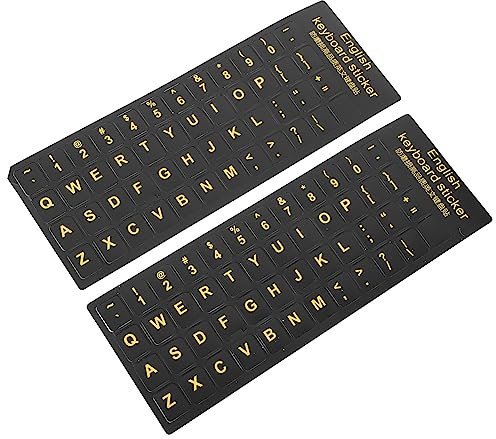 BELLIFFY 2 Sheets Computer Keyboard Stickers Label Stickers Keyboard Label Sticker Laptop Stickers English Keyboard Replacement Stickers Laptop Keyboard Stickers Glow Stickers Pvc Material