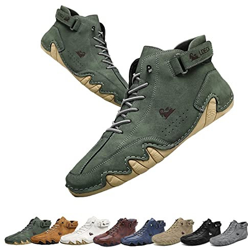 Italienische Handgefertigte Hohe Stiefel Aus Wildleder Mit Klettverschluss – Beck Shoes Herren Wasserdichte Freizeit-Sneaker, Rutschfeste, Atmungsaktive Outdoor-Ganzjahres-Chukka-Stiefel for Herren(Gr