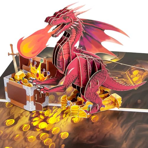 CNLITIHEKA Vatertags-Pop-Up-Karte für Papa, Drachen-Pop-Up-Karte für Jungen, Dankeschön-Pop-Up-Karte für ihn, Geburtstagskarte für Ehemann, alle Anlässe.