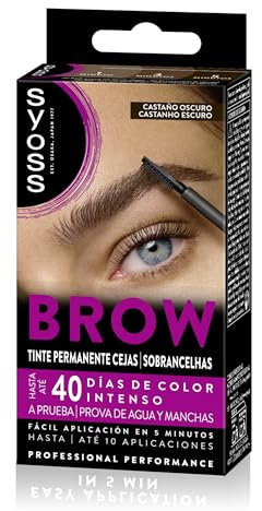 SYOSS Brow Tinte para Cejas Castaño Oscuro (1 x 10 ml), coloración permanente pelo, resistente al agua, 40 días de duración y hasta 10 usos, para unas cejas perfectas