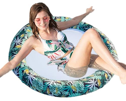 Lit flottant gonflable, salon de piscine, piscine circulaire flottante | Jouets d'eau portables, anneaux flottants réutilisables pour décoration de fête sur la plage